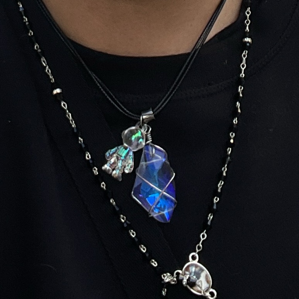Elegant Blue Crystal Astronaut Pendant Necklace
